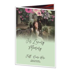 Funeral Memorial Cards Los Angeles - Floral Funeral Program Woman Sample 01