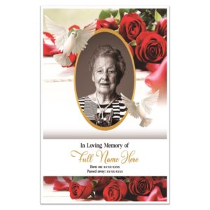 Funeral Memorial Cards Los Angeles - Floral Prayer Card Woman Sample 02