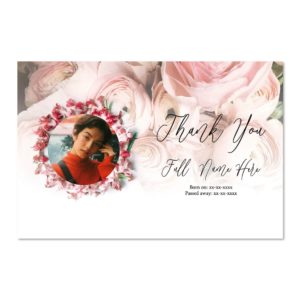 Funeral Memorial Cards Los Angeles - Floral Thank You Card Woman Sample 01