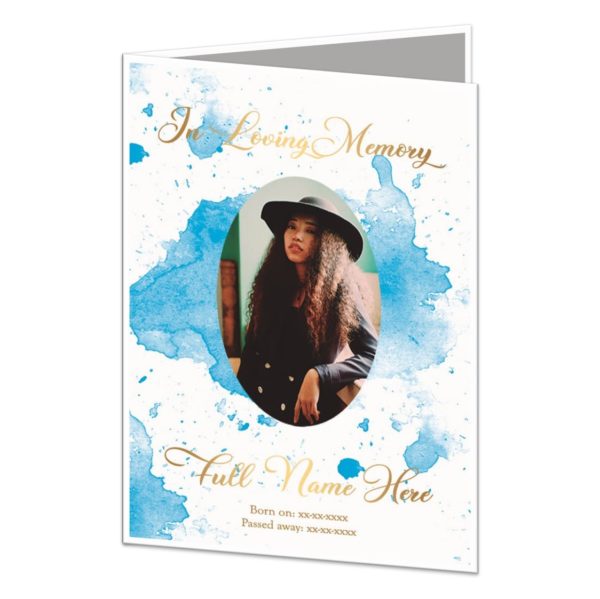 Funeral Memorial Cards Los Angeles - Pattern Sign N Book Woman Sample 02