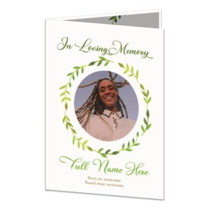 Funeral Memorial Cards Los Angeles - Pattern Sign N Book Woman Sample 03