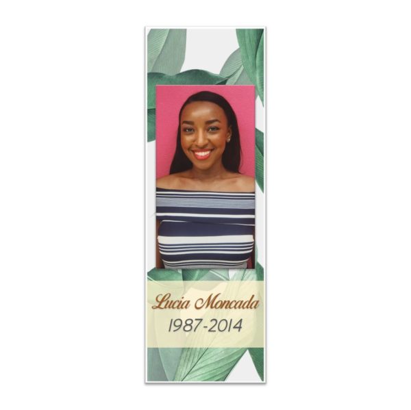 Funeral Memorial Cards Los Angeles - Floral Bookmark Woman Sample 02